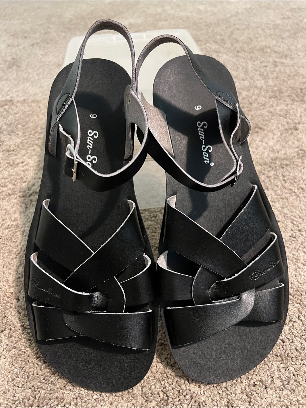 Salt Water Sandals by Hoy Black Strappy Leather Sandals - Picture 2 of 4